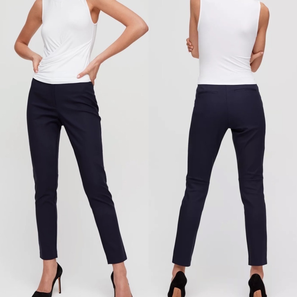 Aritzia Babaton Elliot Bi-Stretch High Rise Pants Navy Blue Size 6 Cigarette